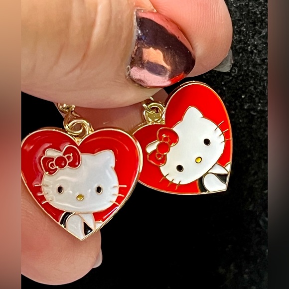 Cute cartoon Kitty earrings with stainless hooks - Picture 2 of 10